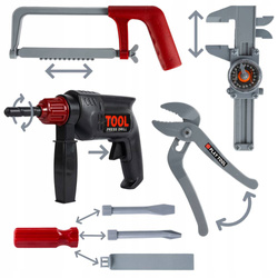 SKRZYNKA KUFEREK Z NARZĘDZIAMI WIERTARKA WARSZTAT ZESTAW MAJSTERKOWICZA