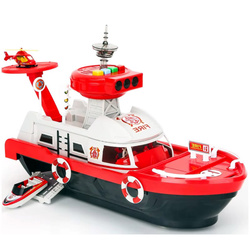 Statek Łódź Ratownicza Straż Pożarna Zabawka Helikopter Auta Tor Zestaw XXL
