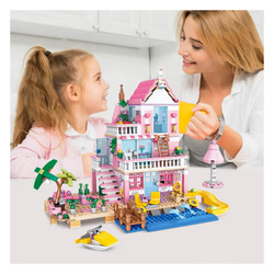 KLOCKI WILLA DLA LALEK ZESTAW KLOCKÓW RÓŻOWY DOMEK DZIEWCZYNKI NA PREZENT