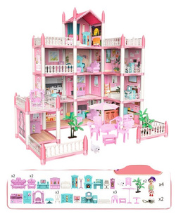 Willa Domek dla lalek Meble Taras Mebelki dla lalek Zamek Księżniczki z LED