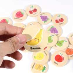 Drewniana Gra Memory Owoce Memorki Drewno Pamięciowa Znajdź Parę Dla Dzieci