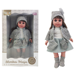 LALKA SŁODKA MAJA W PŁASZCZU PLUSZOWA LALKA DO PRZYTULANIA DLA DZIEWCZYNKI