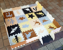 DUZA MATA PIANKOWA DINOZAURY PUZZLE KOJEC GRUBA XL