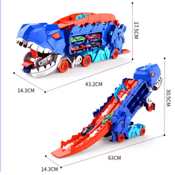 Gigantyczny Tyranozaur Zabawkowy Samochód Tor Autka Transporter Dinozaur XL