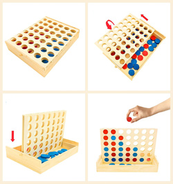 Drewniana Gra Line Up 4 W Linii Rzędzie Logiczna Układanka Ułóż Kolory Duża
