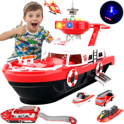 Statek Łódź Ratownicza Straż Pożarna Zabawka Helikopter Auta Tor Zestaw XXL