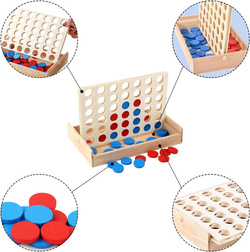 Drewniana Gra Line Up 4 W Linii Rzędzie Logiczna Układanka Ułóż Kolory Duża