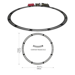 KOLEJKA ELEKTRYCZNA PAROWÓZ CIUCHCIA Z TORAMI 2 WAGONY DYM DŹWIĘKI ZABAWKA