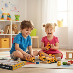 ZESTAW 8 AUTEK POJAZDÓW BUDOWLANYCH KOPARKA DŹWIG WYWROTKA BETONIARKA NAPĘD