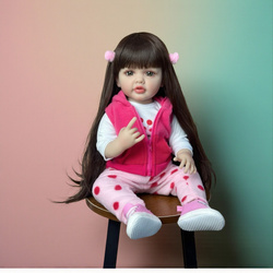 LALKA BOBAS 55cm JAK ŻYWA REALISTYCZNA LALKA REBORN Z WŁOSAMI I AKCESORIAMI