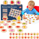 Drewniana Gra Memory Owoce Memorki Drewno Pamięciowa Znajdź Parę Dla Dzieci
