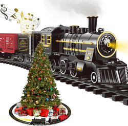 KOLEJKA ELEKTRYCZNA PAROWÓZ CIUCHCIA Z TORAMI 2 WAGONY DYM DŹWIĘKI ZABAWKA