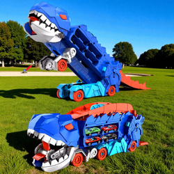 Gigantyczny Tyranozaur Zabawkowy Samochód Tor Autka Transporter Dinozaur XL