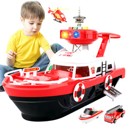Statek Łódź Ratownicza Straż Pożarna Zabawka Helikopter Auta Tor Zestaw XXL