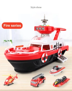 Statek Łódź Ratownicza Straż Pożarna Zabawka Helikopter Auta Tor Zestaw XXL