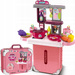 KUCHNIA DLA DZIECI KOMPLET Z GARNKAMI RÓŻOWA ZABAWKOWA WALIZKA 35 DODATKÓW