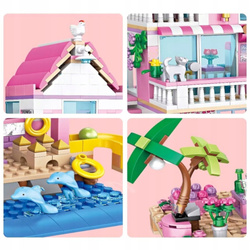 KLOCKI WILLA DLA LALEK ZESTAW KLOCKÓW RÓŻOWY DOMEK DZIEWCZYNKI NA PREZENT