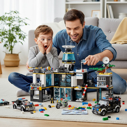 Klocki Policja SWAT Zestaw Klocków 1261 Budynek Policyjny Auto Motor Jeep