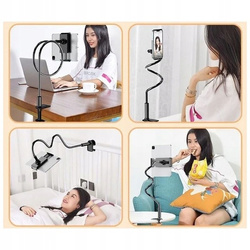 UCHWYT NA TELEFON TABLET STOJAK STATYW ELASTYCZNY MOCNY DO ŁÓŻKA BIURKA 100