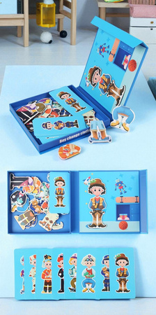 UKŁADANKA MAGNETYCZNA PUZZLE KREATYWNE UBIERANIE CHŁOPAKA ZAWODY UBIERANKA