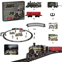 KOLEJKA ELEKTRYCZNA PAROWÓZ CIUCHCIA Z TORAMI 2 WAGONY DYM DŹWIĘKI ZABAWKA