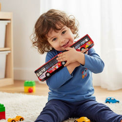 METALOWY AUTOBUS MIEJSKI PRZEGUBOWY 23 CM CZERWONY MODEL ZABAWKA DLA DZIECI