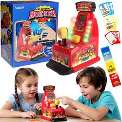 GRA ZRĘCZNOŚCIOWA BOKSER MINI MIERZENIE SIŁY Z ZADANIAMI KARTAMI ZABAWKA