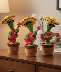 TAŃCZĄCY KAKTUS Z GITARĄ ZABAWKA ŚPIEWAJĄCA POWTARZAJĄCY SŁOWA I DLA DZIECI