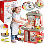 KUCHNIA ZABAWKA DLA DZIECI Z AKCESORIAMI AGD I KRANEM WODA NA BATERIE 28el.