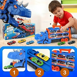 GIGANTYCZNY TYRANOZAUR SAMOCHÓD TOR WYŚCIGOWY 157 cm TRANSPORTERA TIR AUTO