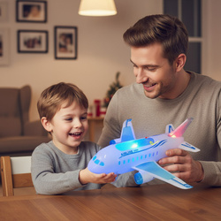 INTERAKTYWNY SAMOLOT ZABAWKA Z DŹWIĘKIEM I ŚWIATŁEM DLA DZIECI NA PREZNET