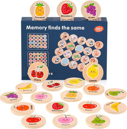 Drewniana Gra Memory Owoce Memorki Drewno Pamięciowa Znajdź Parę Dla Dzieci