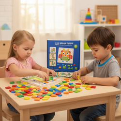Drewniana Układanka Logiczna Klocki Dla Dzieci Karty Zabawka Sensoryczna
