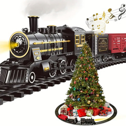 KOLEJKA ELEKTRYCZNA PAROWÓZ CIUCHCIA Z TORAMI 2 WAGONY DYM DŹWIĘKI ZABAWKA