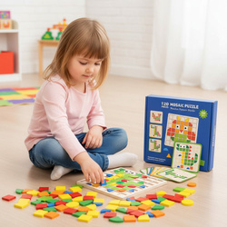 Drewniana Układanka Logiczna Klocki Dla Dzieci Karty Zabawka Sensoryczna
