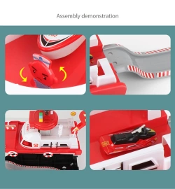 Statek Łódź Ratownicza Straż Pożarna Zabawka Helikopter Auta Tor Zestaw XXL