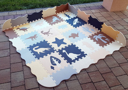 DUZA MATA PIANKOWA DINOZAURY PUZZLE KOJEC GRUBA XL