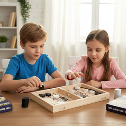 DYNAMICZNA GRA FAST SLING PUCK DREWNIANA DLA 2 GRACZY CYMBERGAJ PIŁKARZYKI