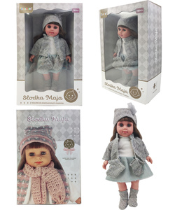 LALKA SŁODKA MAJA W PŁASZCZU PLUSZOWA LALKA DO PRZYTULANIA DLA DZIEWCZYNKI